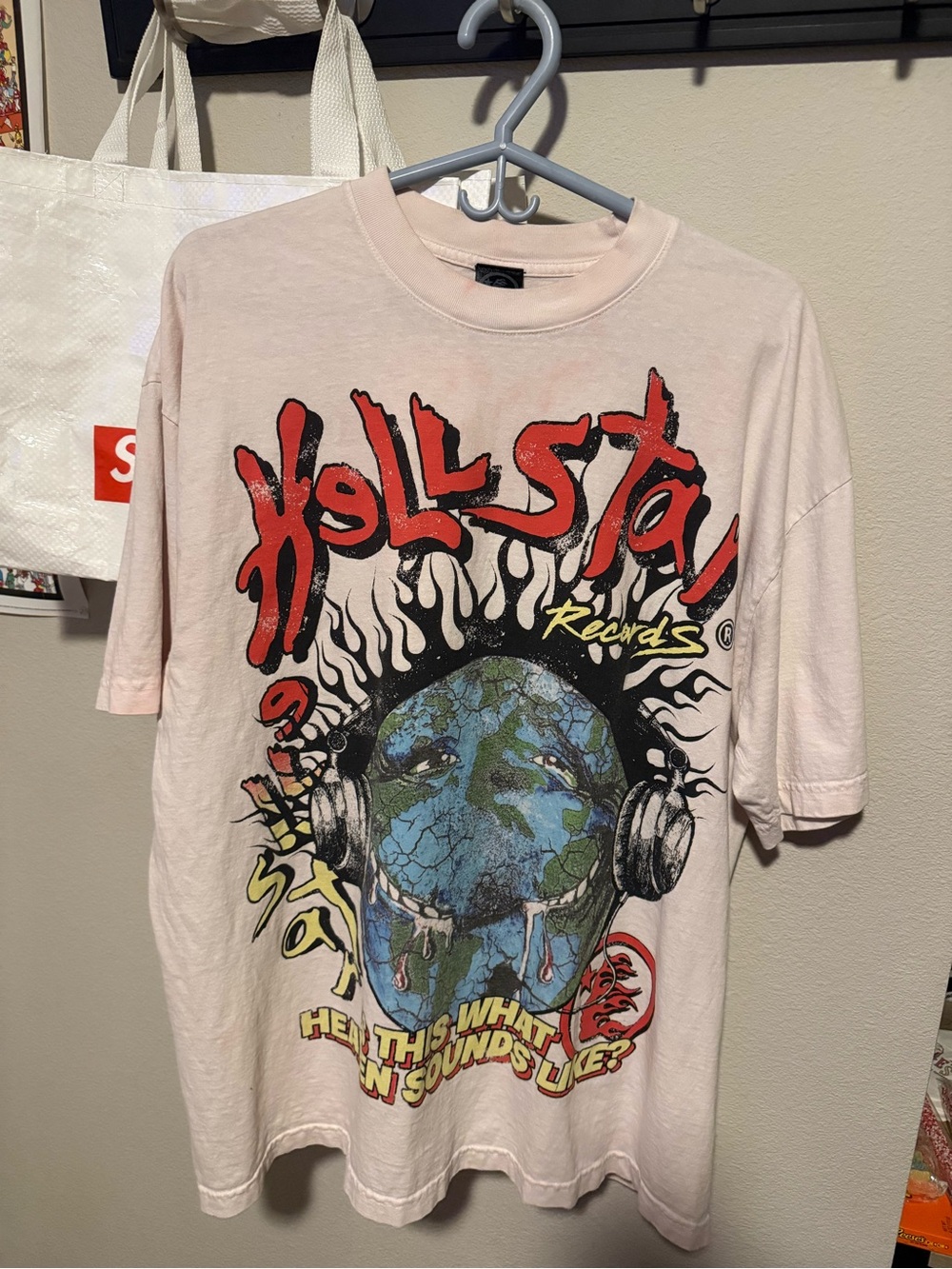 Hellstar Records Graphic Tee in Faded Pink with Multi-Color Print size XL men’s